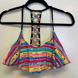 Bongo Floral Bikini Top Juniors Size M..Sun, Sand & Surf NEW